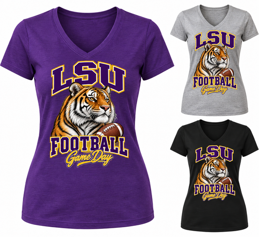 LSU Women's Mascot V-Neck T-Shirt — product thumbnail