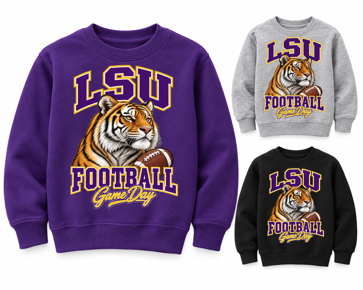 LSU Youth Varsity Mascot Crewneck — product thumbnail