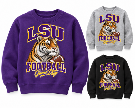 LSU Youth Varsity Mascot Crewneck — product thumbnail