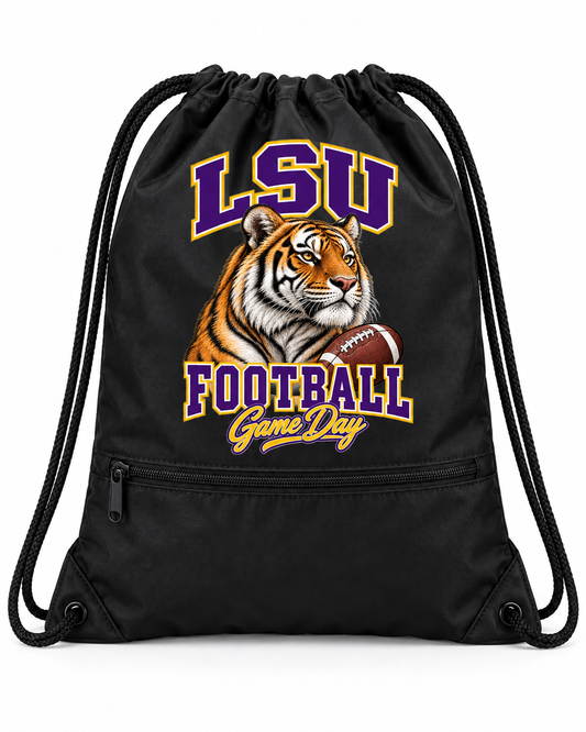 LSU Mascot Zip-Pocket Drawstring Bag — product thumbnail