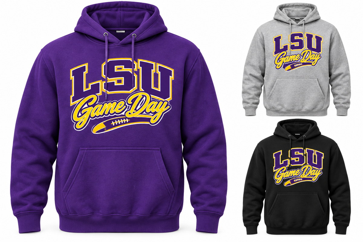 LSU Game Day Script Pullover Hoodie — product thumbnail