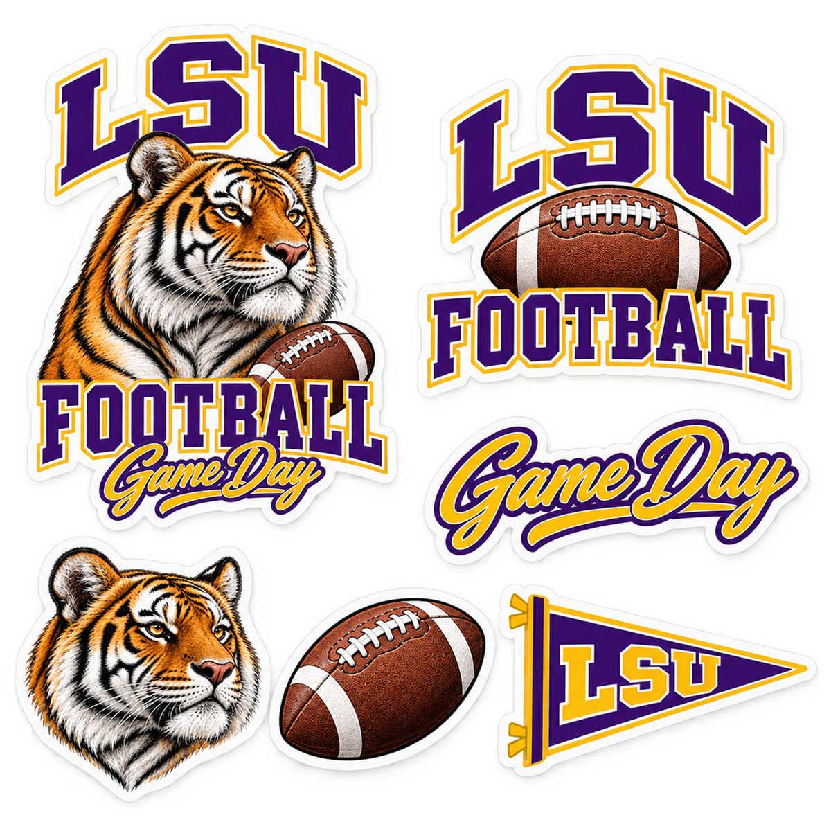 LSU Game Day Spirit 6-Piece Sticker Pack — product thumbnail
