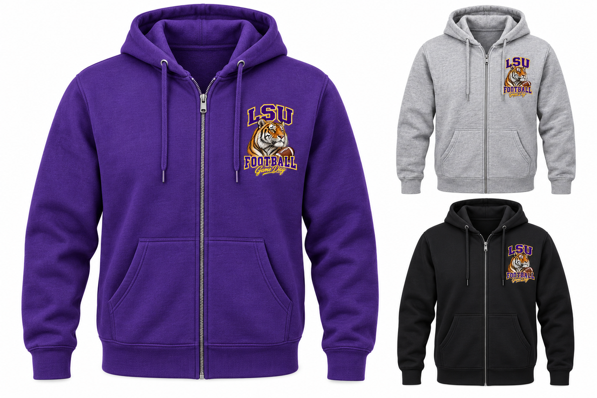 LSU Left-Chest Full-Zip Hoodie — product thumbnail