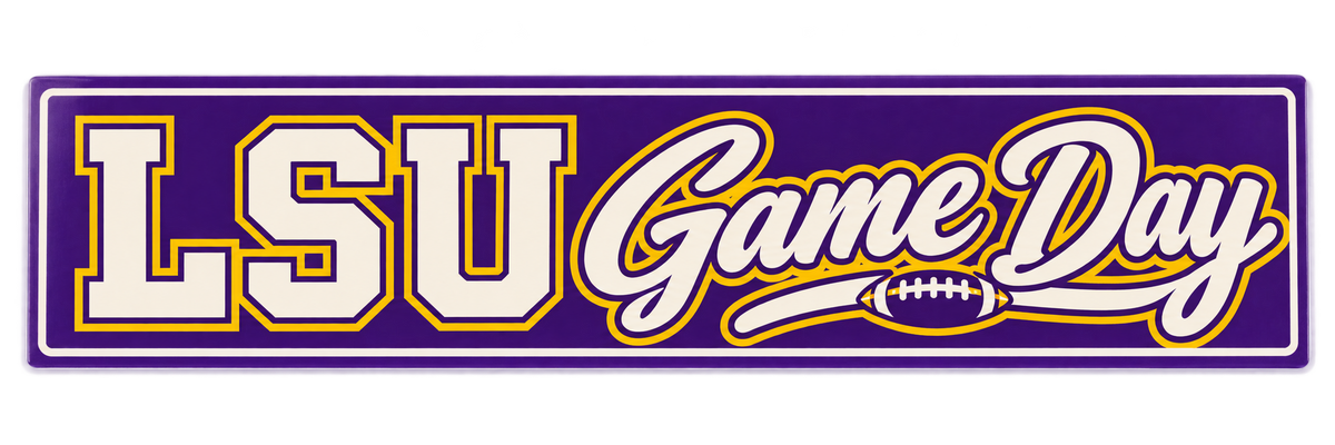 LSU Game Day Script Bumper Sticker — product thumbnail