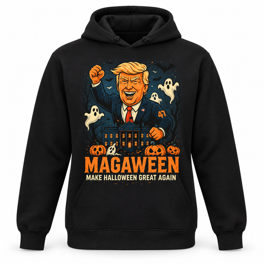 MAGAWEEN: Make Halloween Great Again Trump Hoodie — studio product view