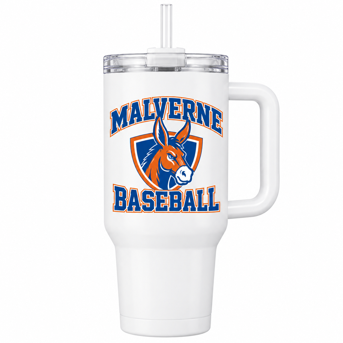 Malverne Baseball Handled Tumbler in White