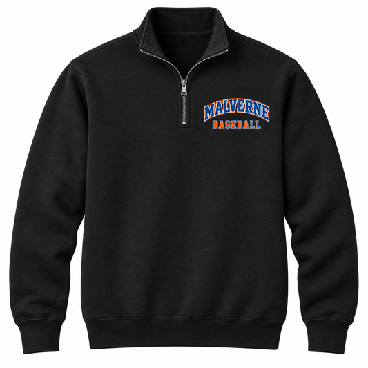 Malverne Baseball Quarter Zip Pullover in Black