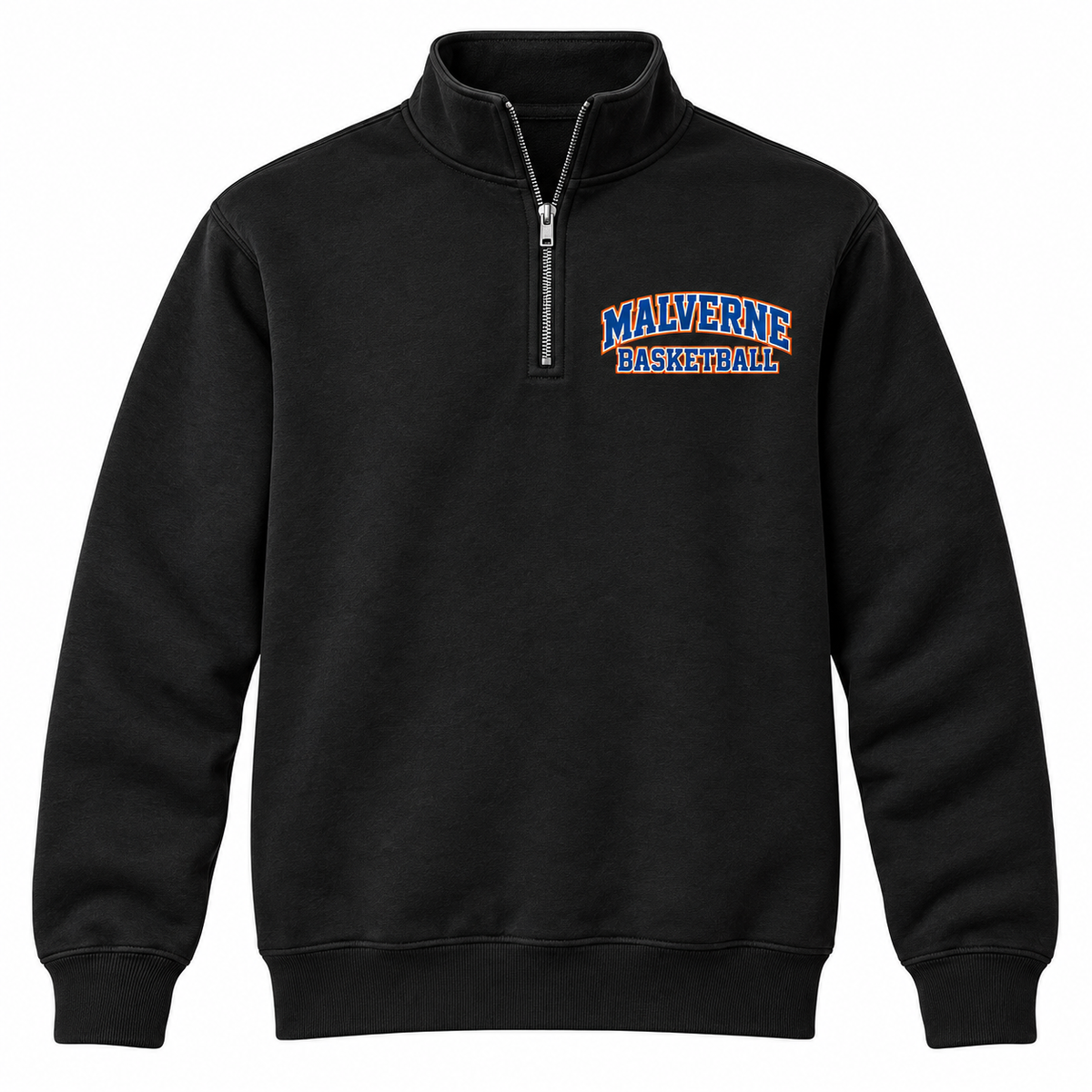 Malverne Basketball Quarter Zip Pullover in Black