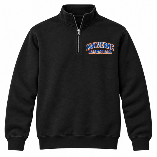 Malverne Basketball Quarter Zip Pullover in Black