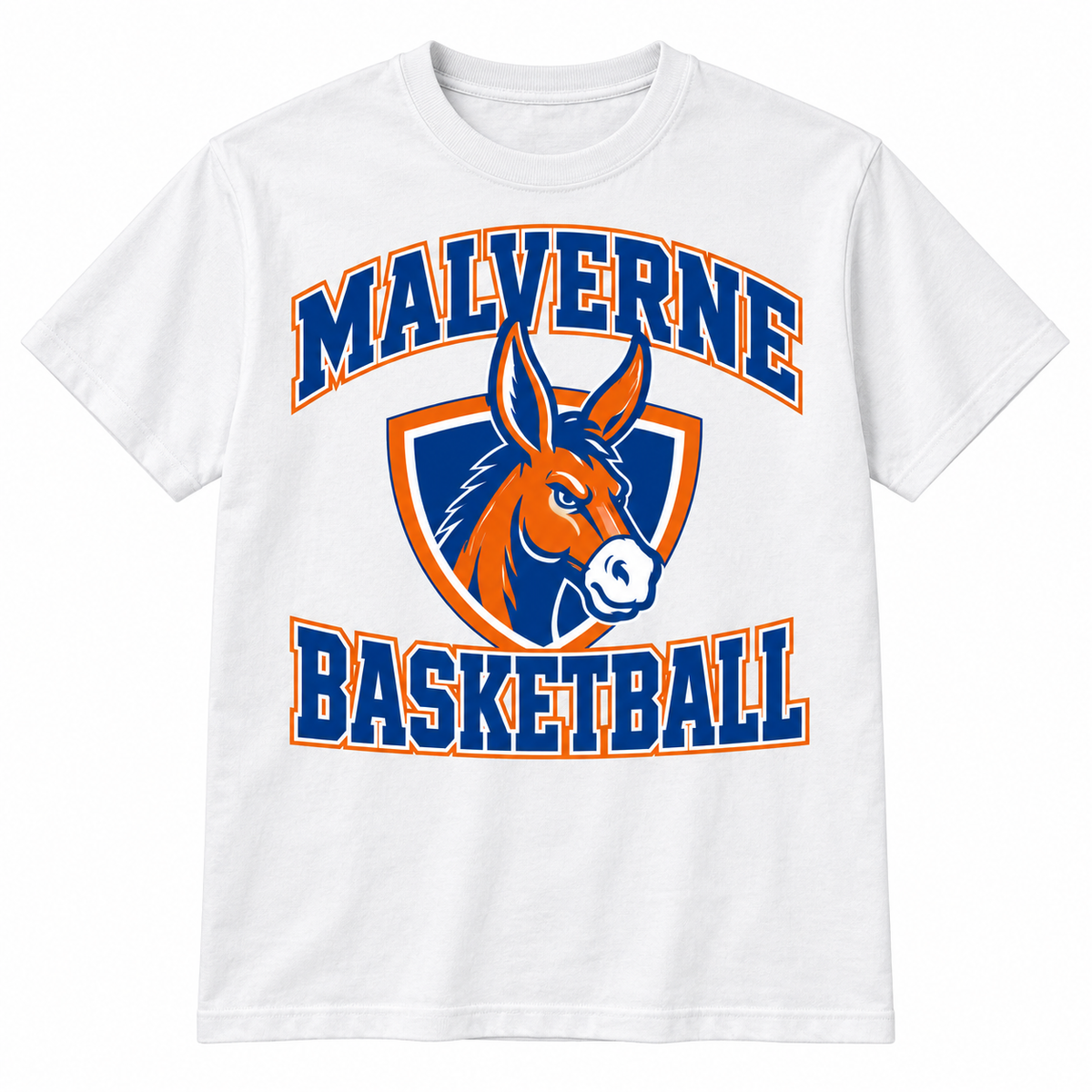 Malverne Basketball Varsity Tee in White