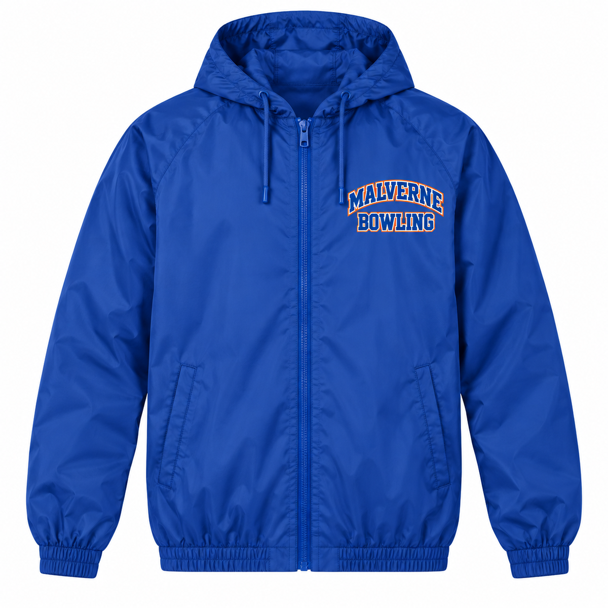 Malverne Bowling Full Zip Windbreaker in Royal Blue