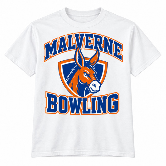 Malverne Bowling Varsity Tee in White