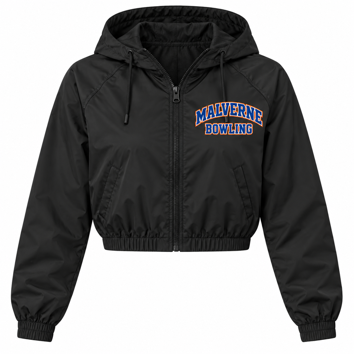 Malverne Bowling Women's Crop Windbreaker in Black