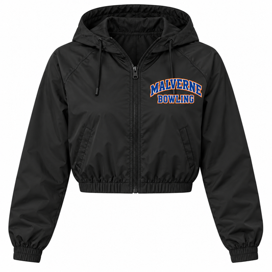 Malverne Bowling Women's Crop Windbreaker in Black