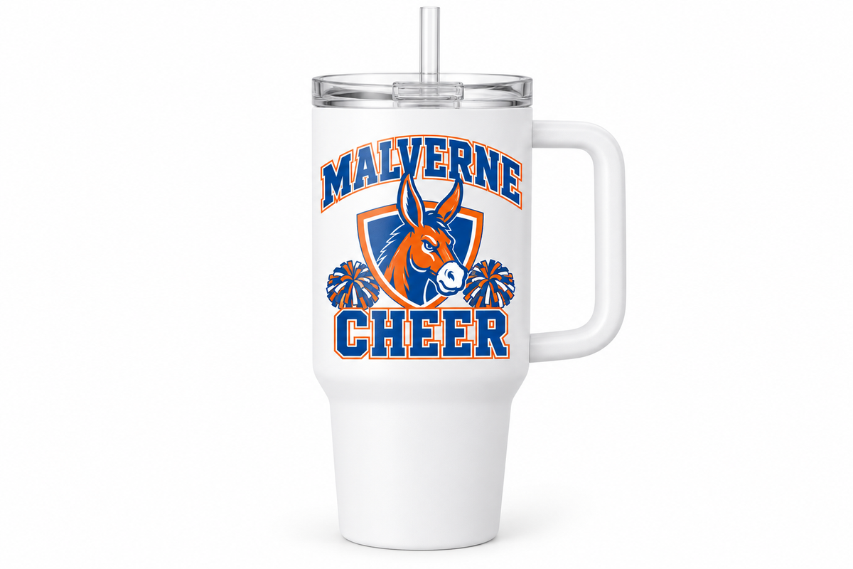 Malverne Cheer Handled Tumbler in White