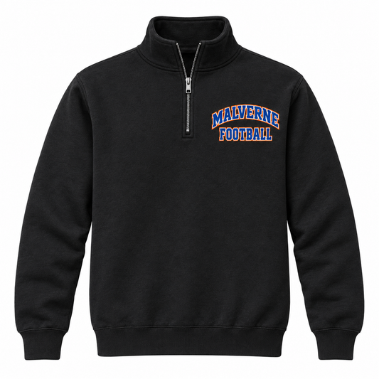 Malverne Football Quarter Zip Pullover in Black