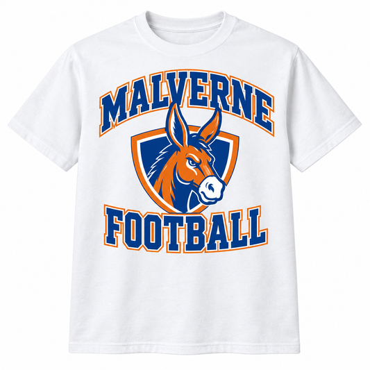 Malverne Football Varsity Tee in White