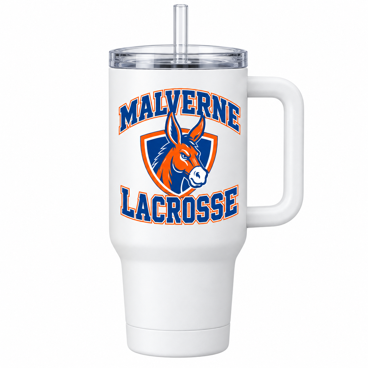 Malverne Lacrosse Handled Tumbler in White