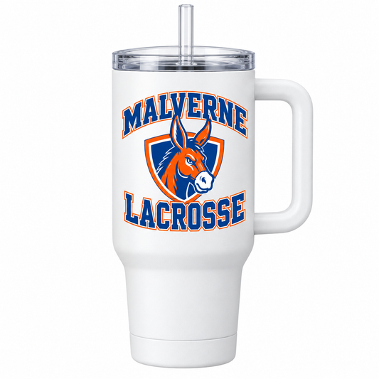 Malverne Lacrosse Handled Tumbler in White