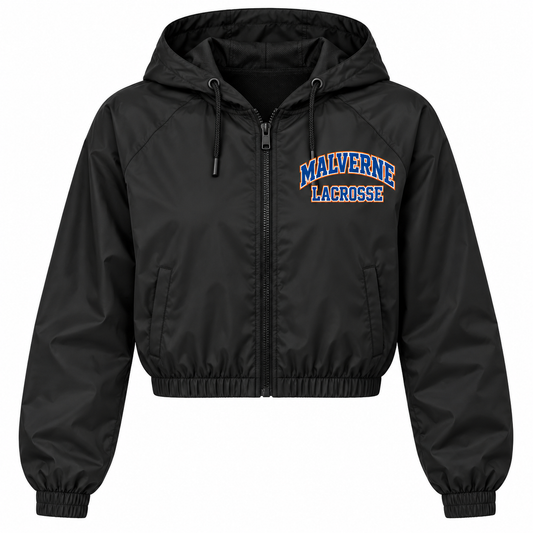 Malverne Lacrosse Women's Crop Windbreaker in Black