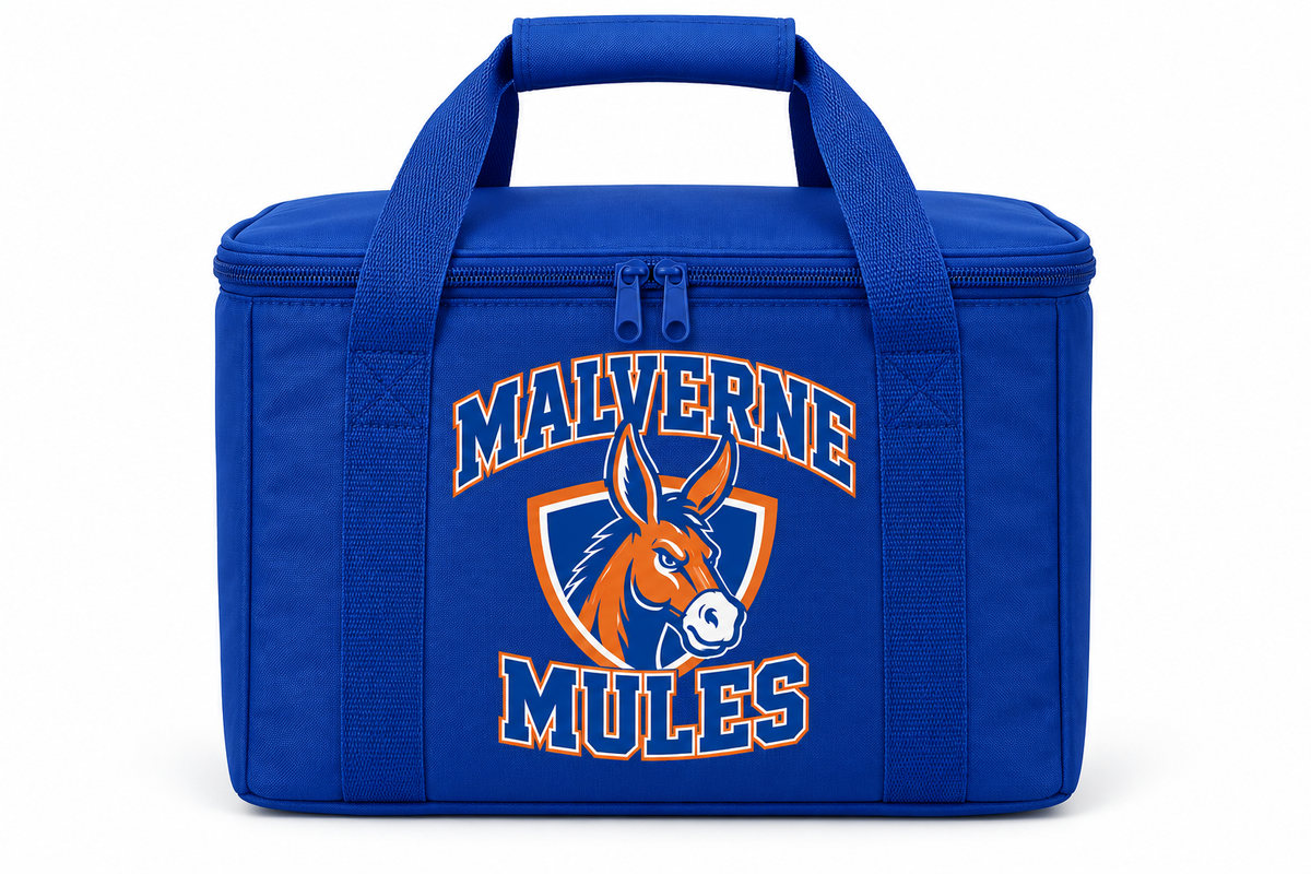 Malverne Mules Insulated Cooler Bag in Royal Blue with collegiate mule crest