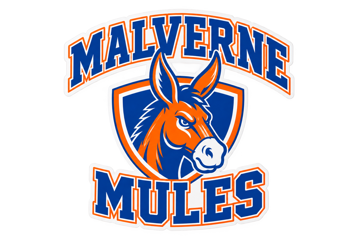 Malverne Mules Mule Crest Decal in Full Color with collegiate mule crest