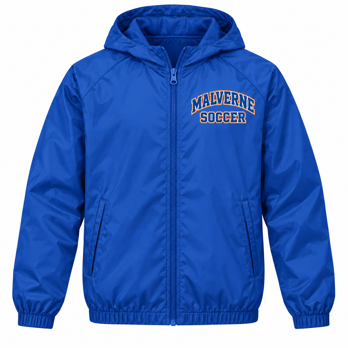 Malverne Soccer Full Zip Windbreaker in Royal Blue