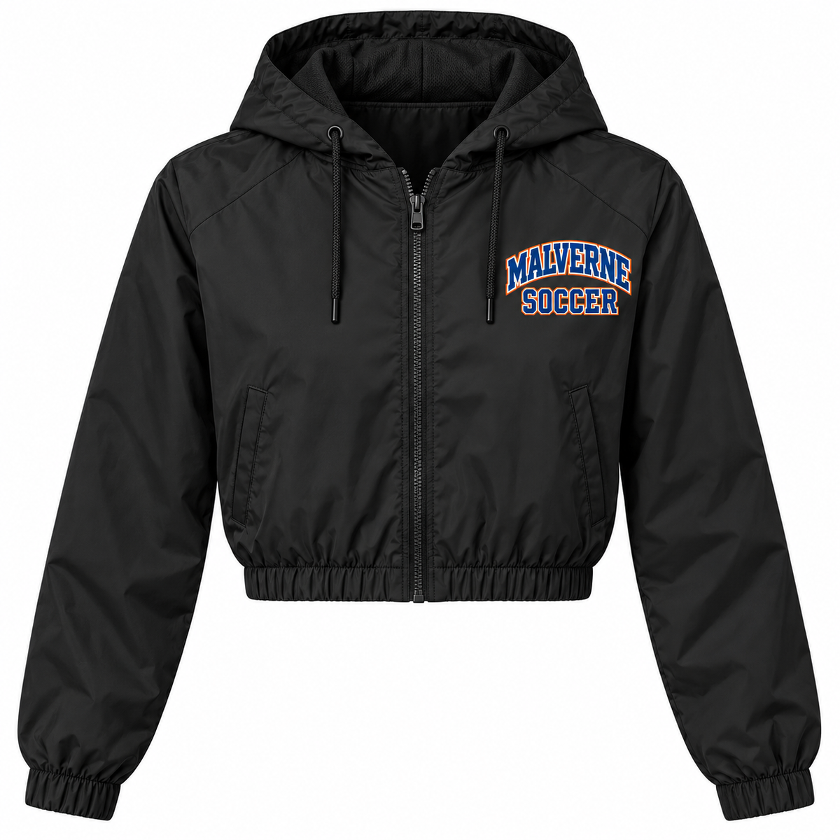 Malverne Soccer Women's Crop Windbreaker in Black