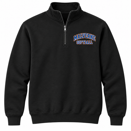 Malverne Softball Quarter Zip Pullover in Black
