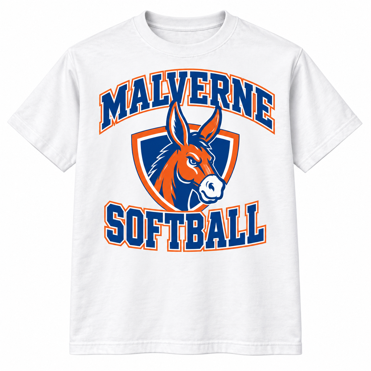 Malverne Softball Varsity Tee in White