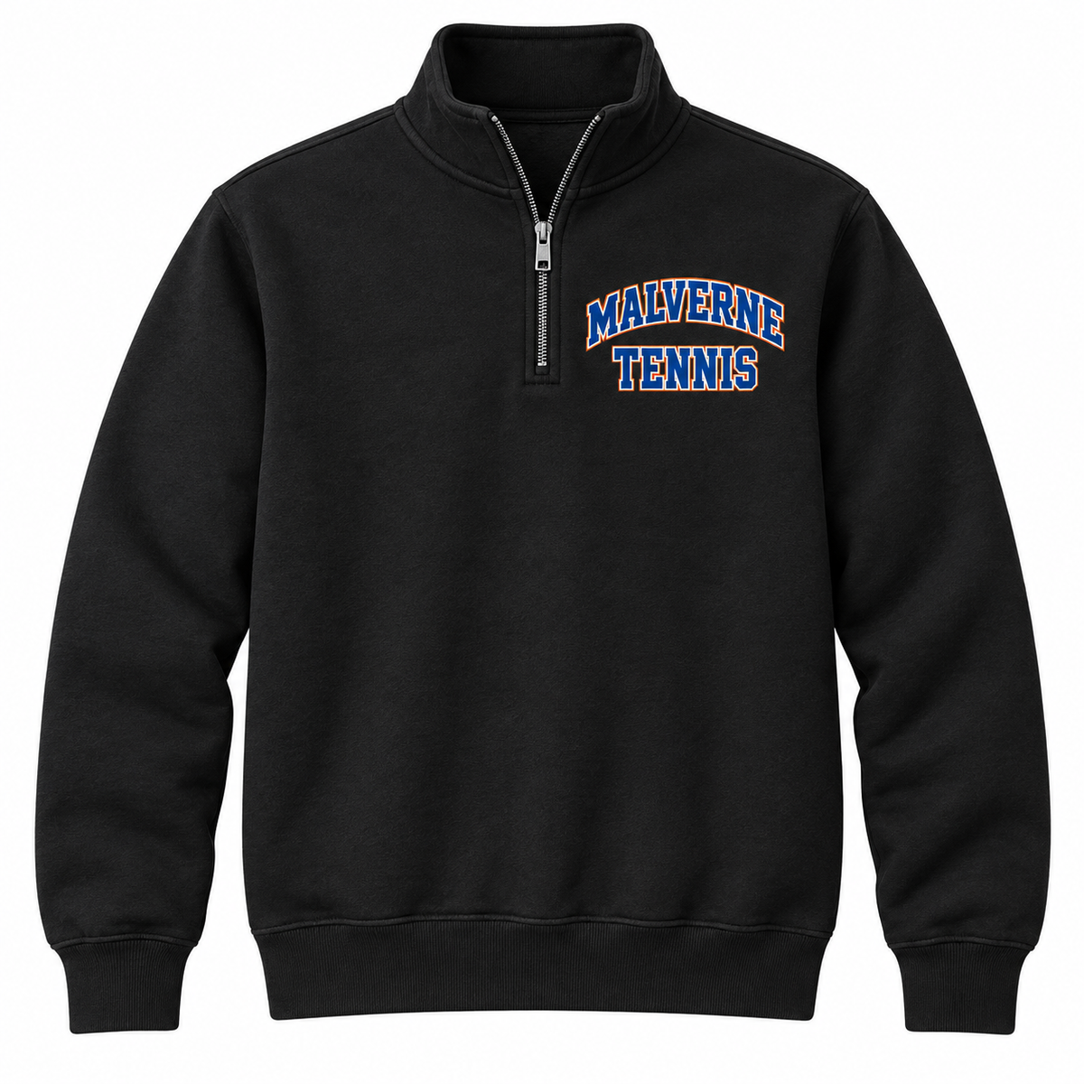 Malverne Tennis Quarter Zip Pullover in Black