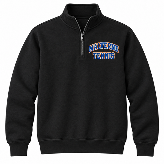 Malverne Tennis Quarter Zip Pullover in Black