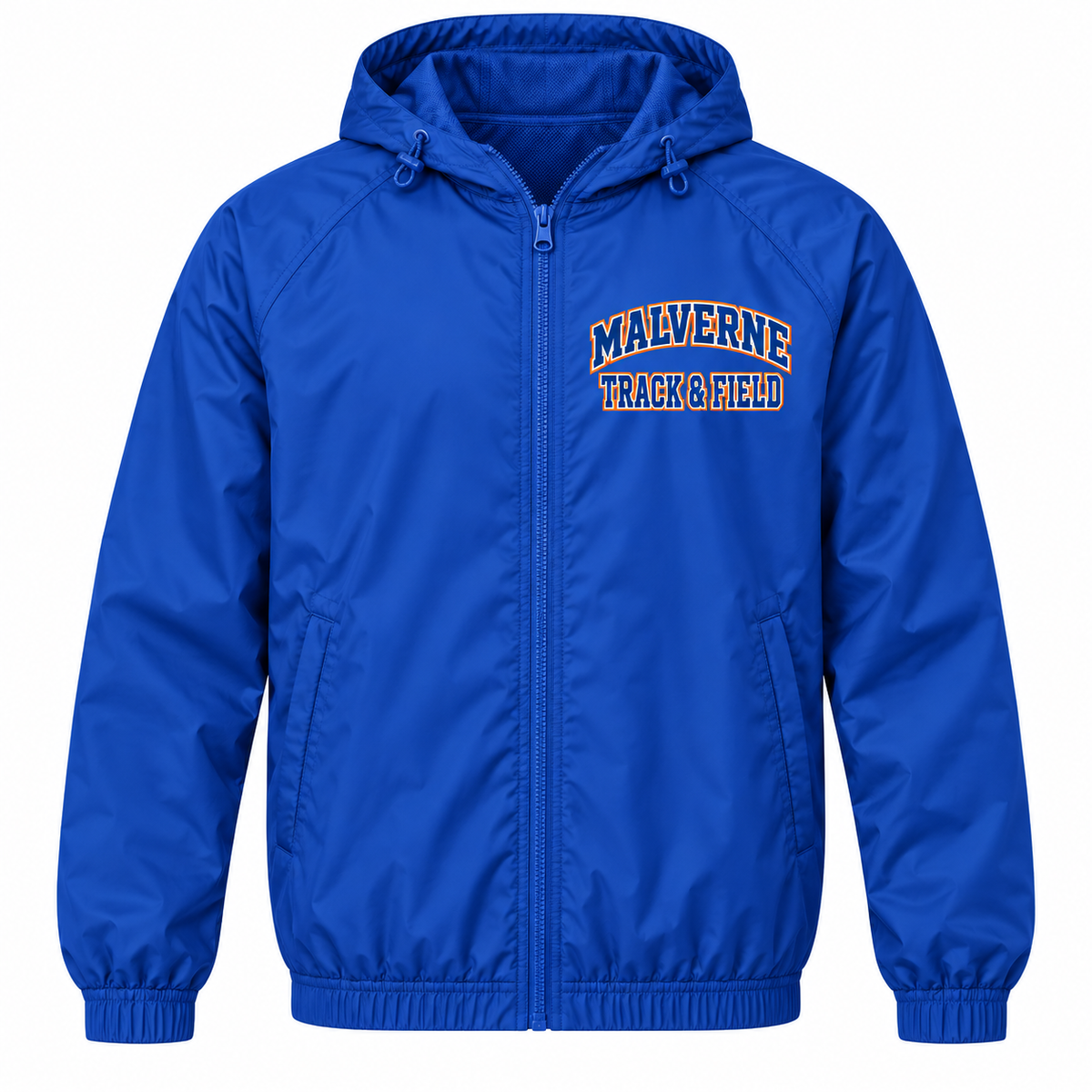 Malverne Track & Field Full Zip Windbreaker in Royal Blue