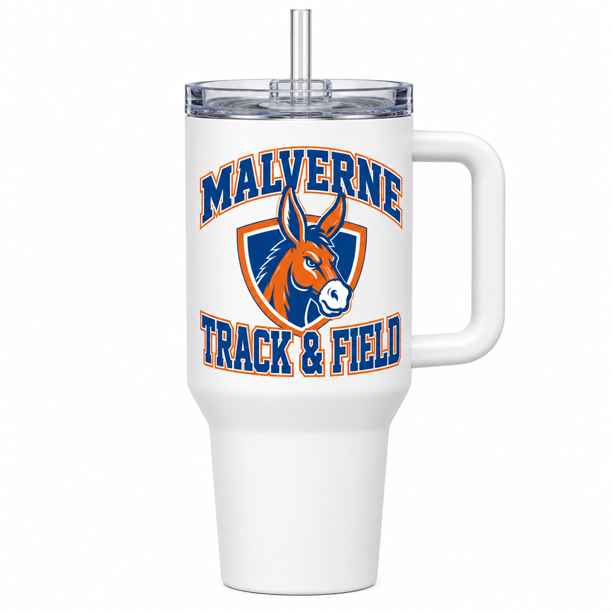 Malverne Track & Field Handled Tumbler in White