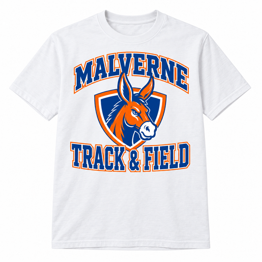 Malverne Track & Field Varsity Tee in White