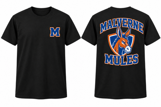 MALVERNE MULES black tee front and back