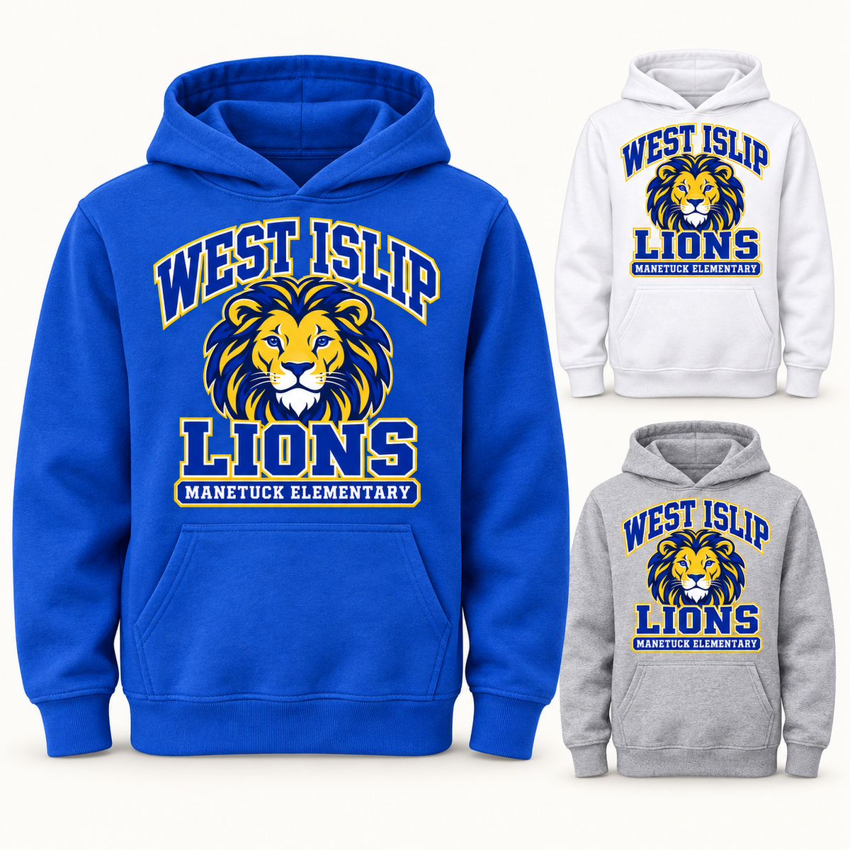 Manetuck Boys Varsity Pride Youth Hoodie — Royal, White, Sport Grey