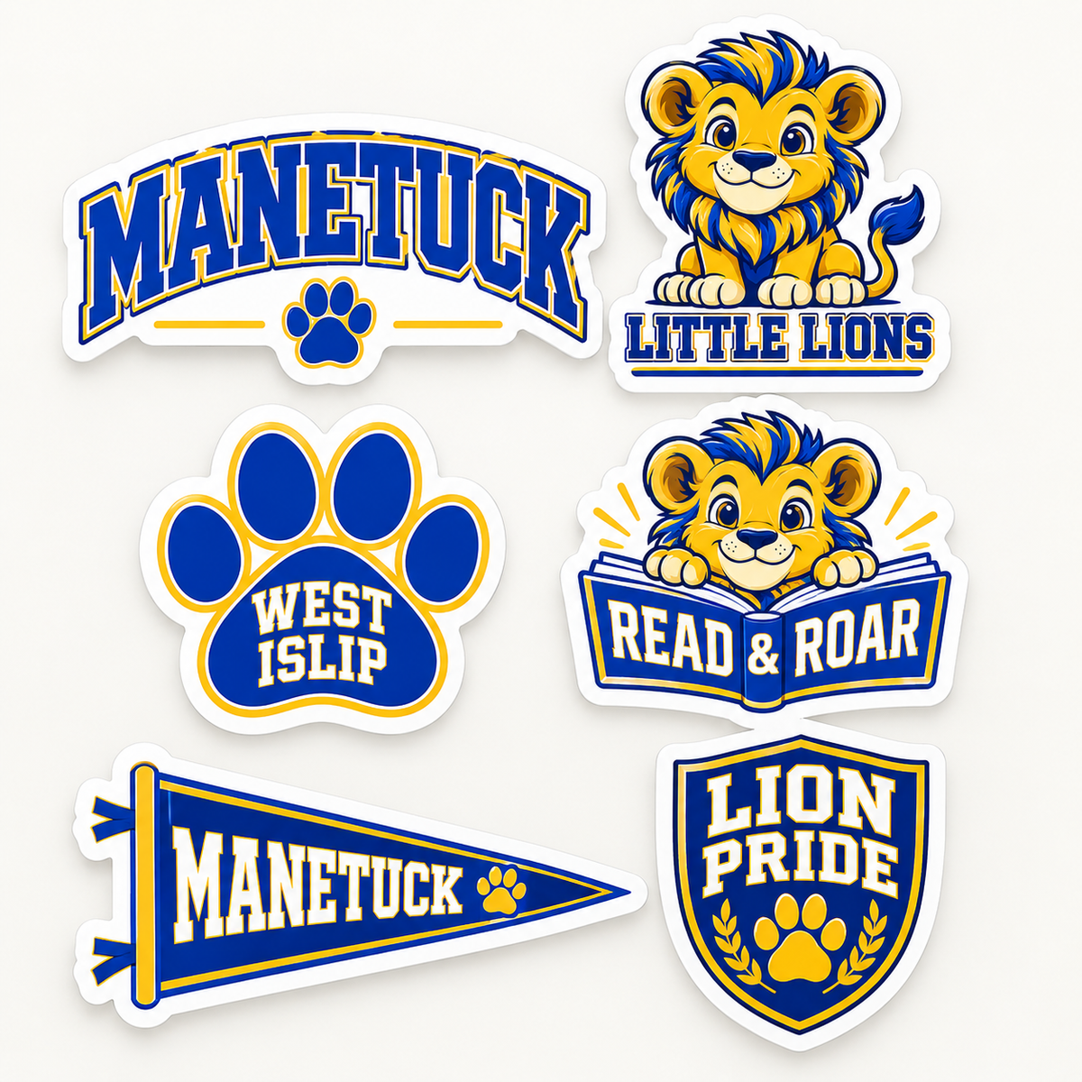 Manetuck Little Lions Spirit Sticker Pack — 6 Stickers — sticker pack