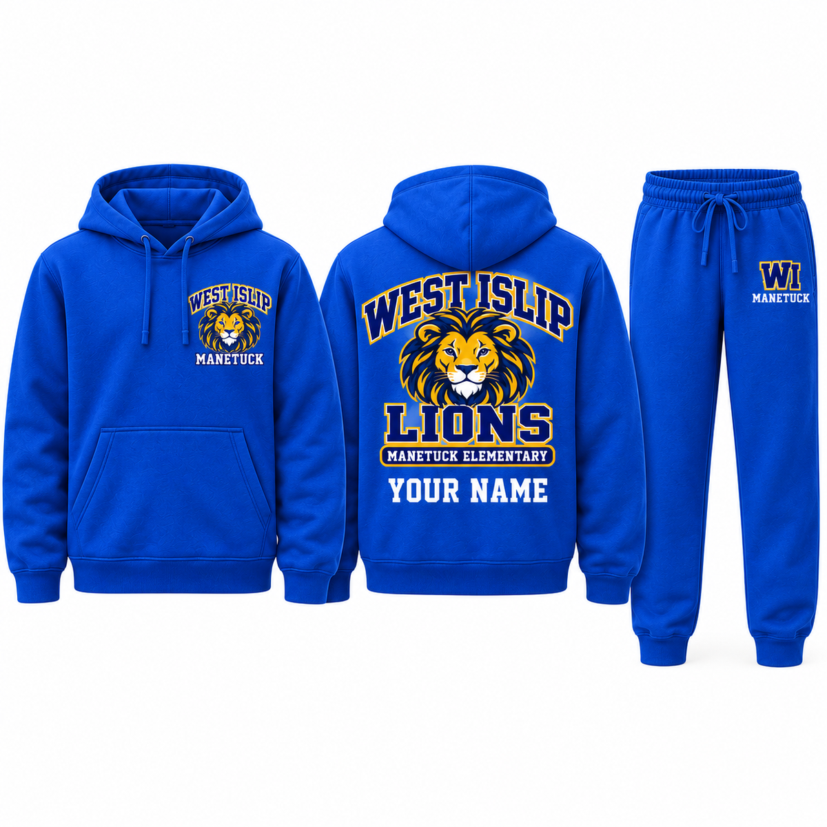 Manetuck Lions Youth Royal Back-Print Pullover & Jogger Set