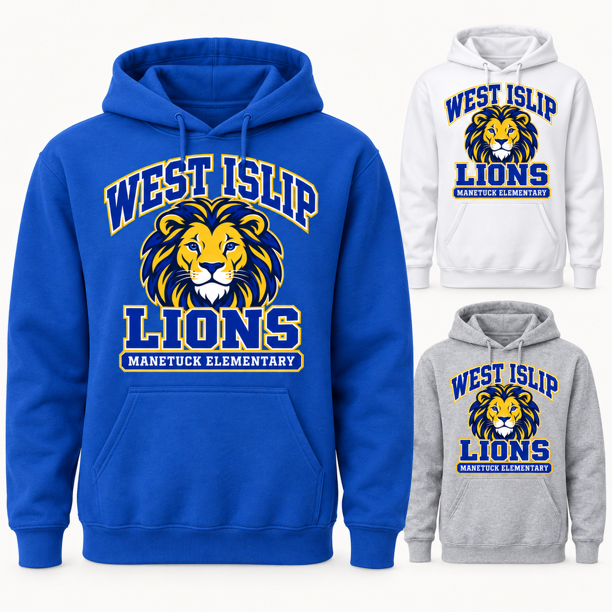 Manetuck Varsity Pride Adult Hoodie — Royal, White, Sport Grey