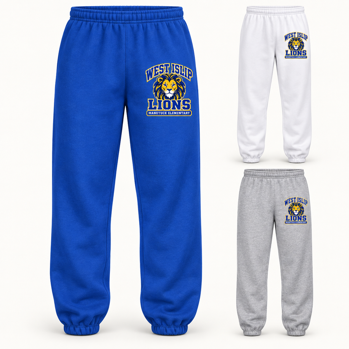 Manetuck Varsity Pride Adult Sweatpants — Royal, White, Sport Grey