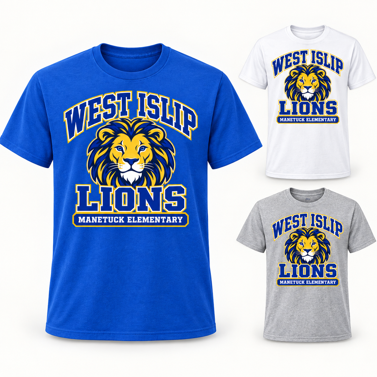 Manetuck Varsity Pride Adult T-Shirt — Royal, White, Sport Grey