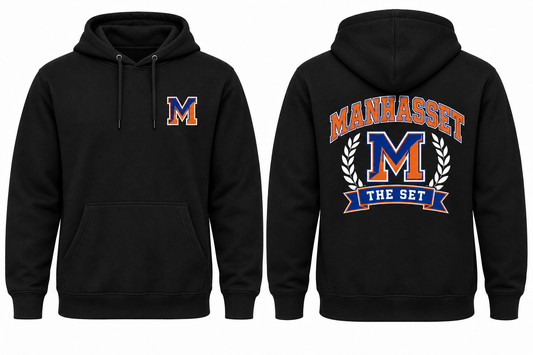 Manhasset The Set black Hoodie front and back concept