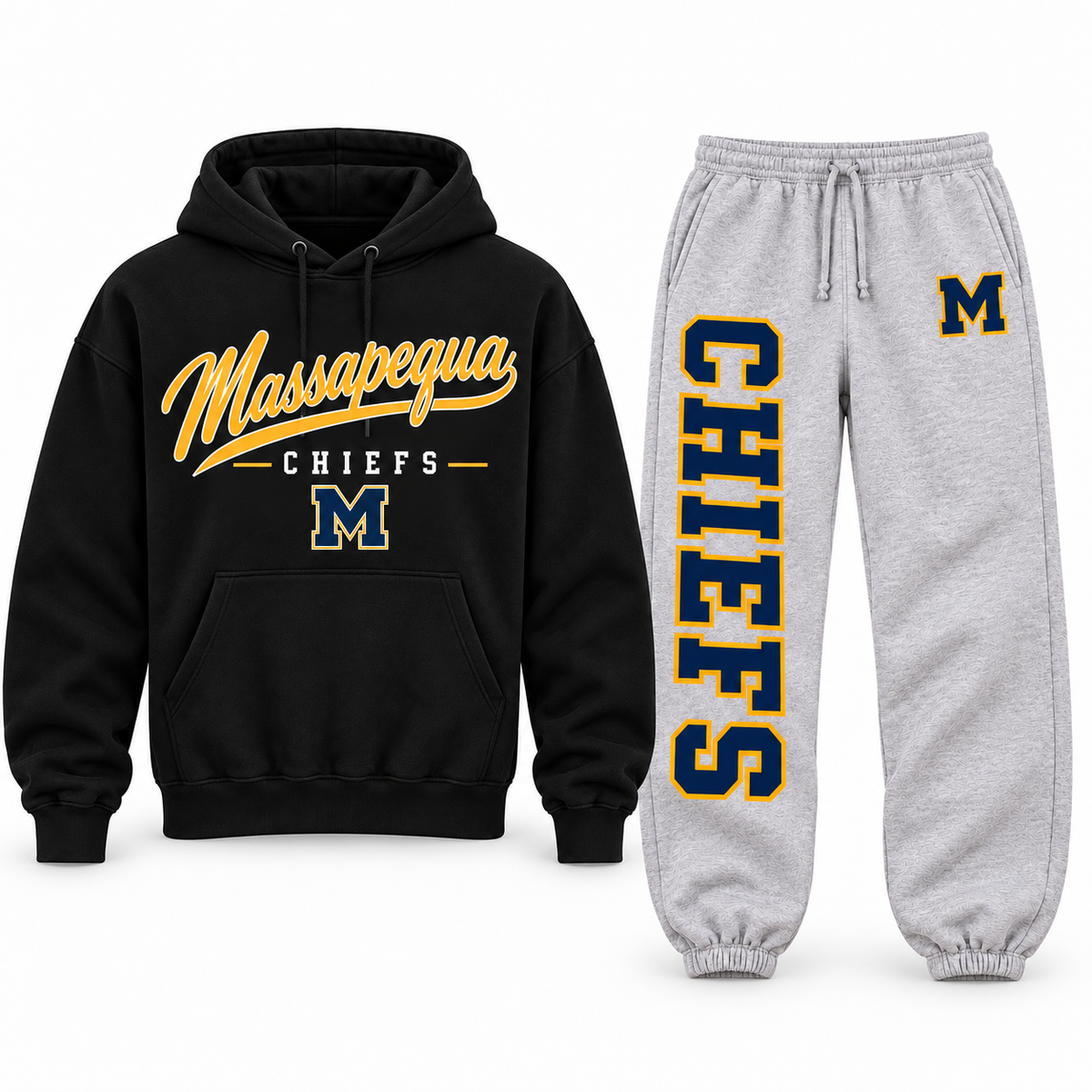 Massapequa Chiefs Hoodie and baggy sweatpants set