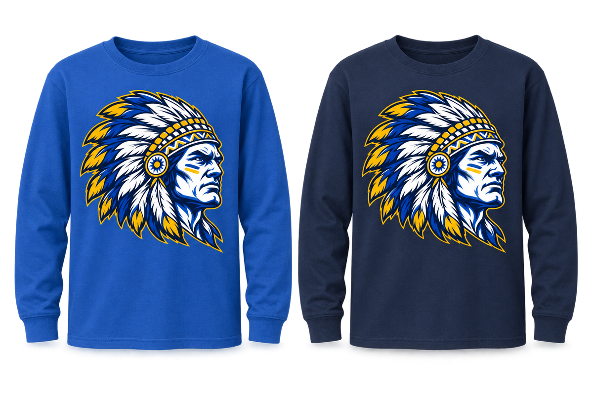 Massapequa Chiefs Youth Intensity Chief Long Sleeve — Royal Blue, Navy