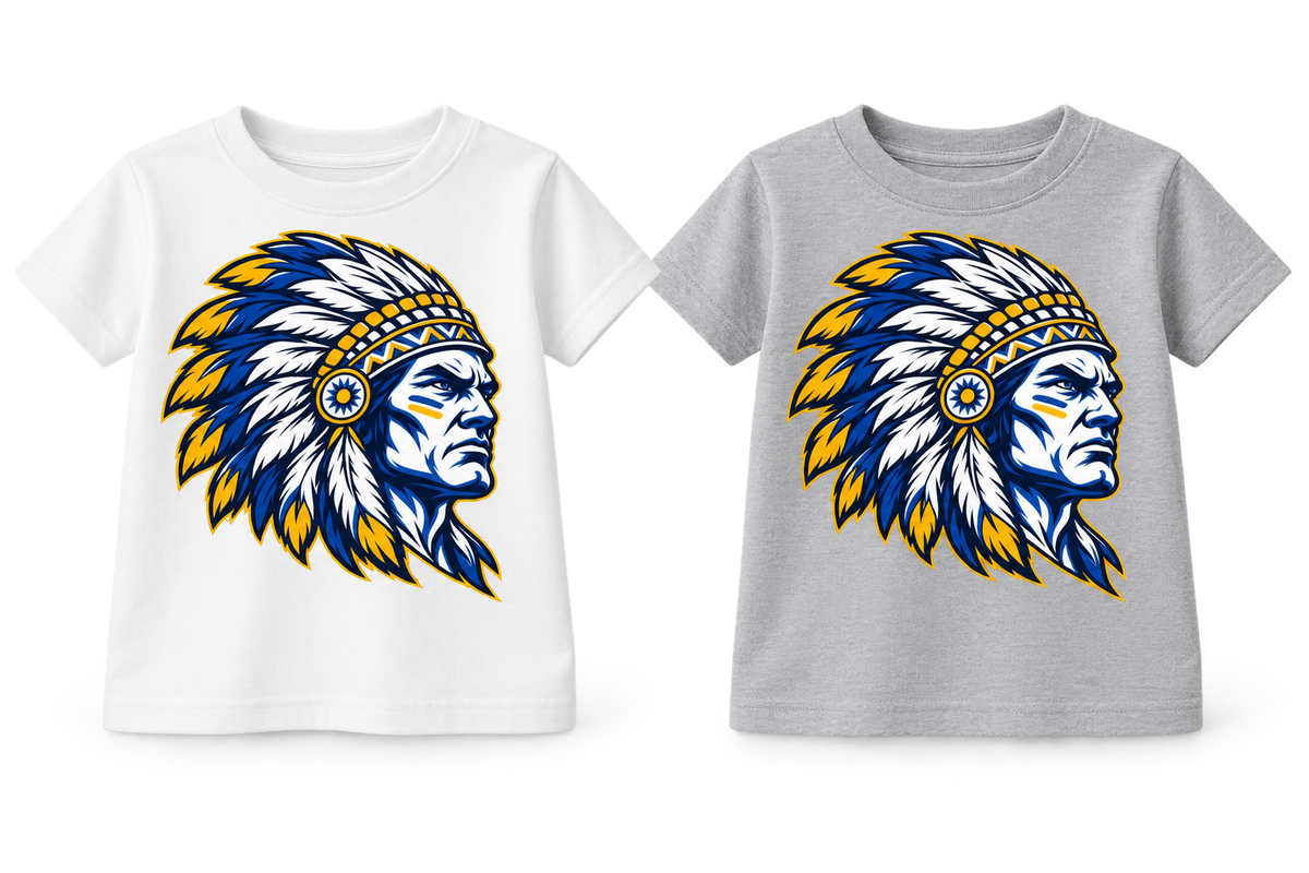 Massapequa Chiefs Toddler Intensity Chief Tee — White, Sport Gray