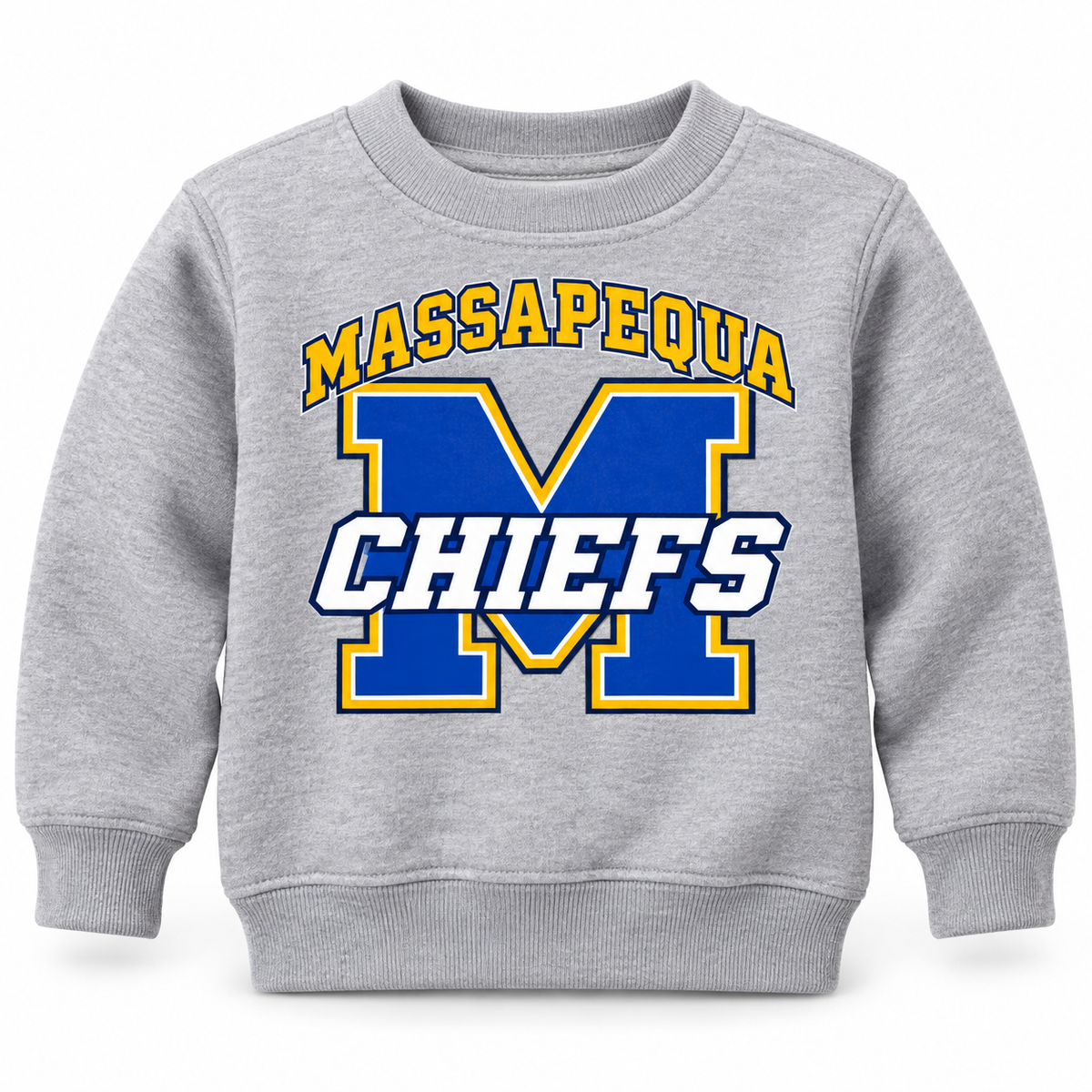 Massapequa Chiefs Toddler Varsity M Sweatshirt — Sport Gray