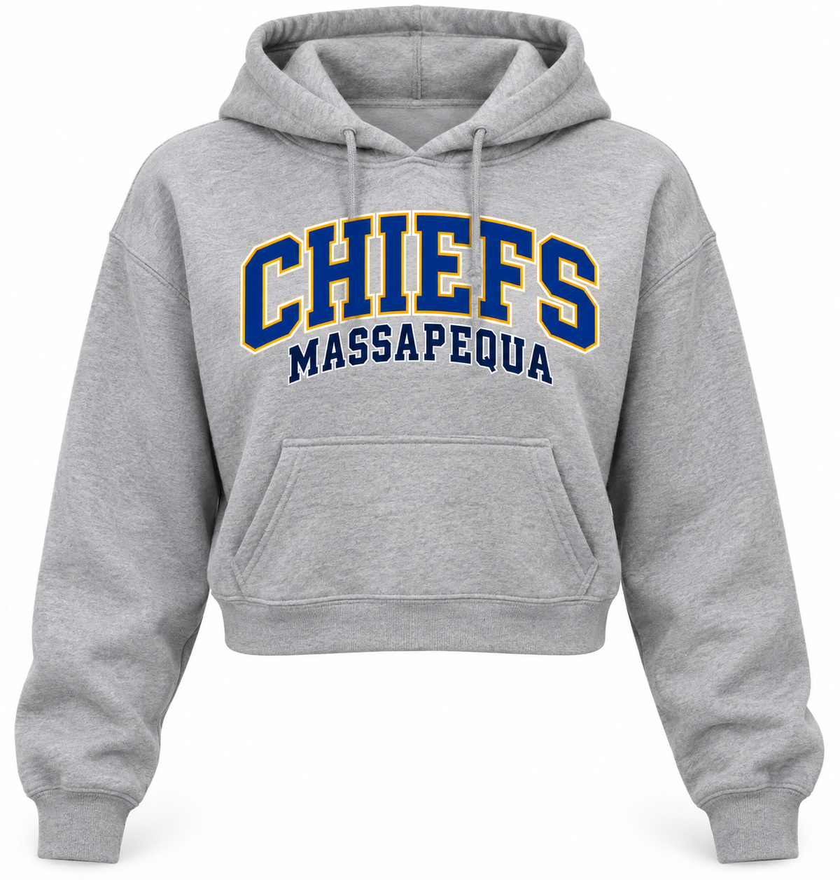 Massapequa Women's Chiefs Cropped Hoodie — Sport Gray
