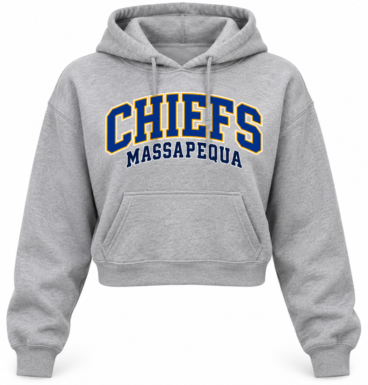 Massapequa Women's Chiefs Cropped Hoodie — Sport Gray