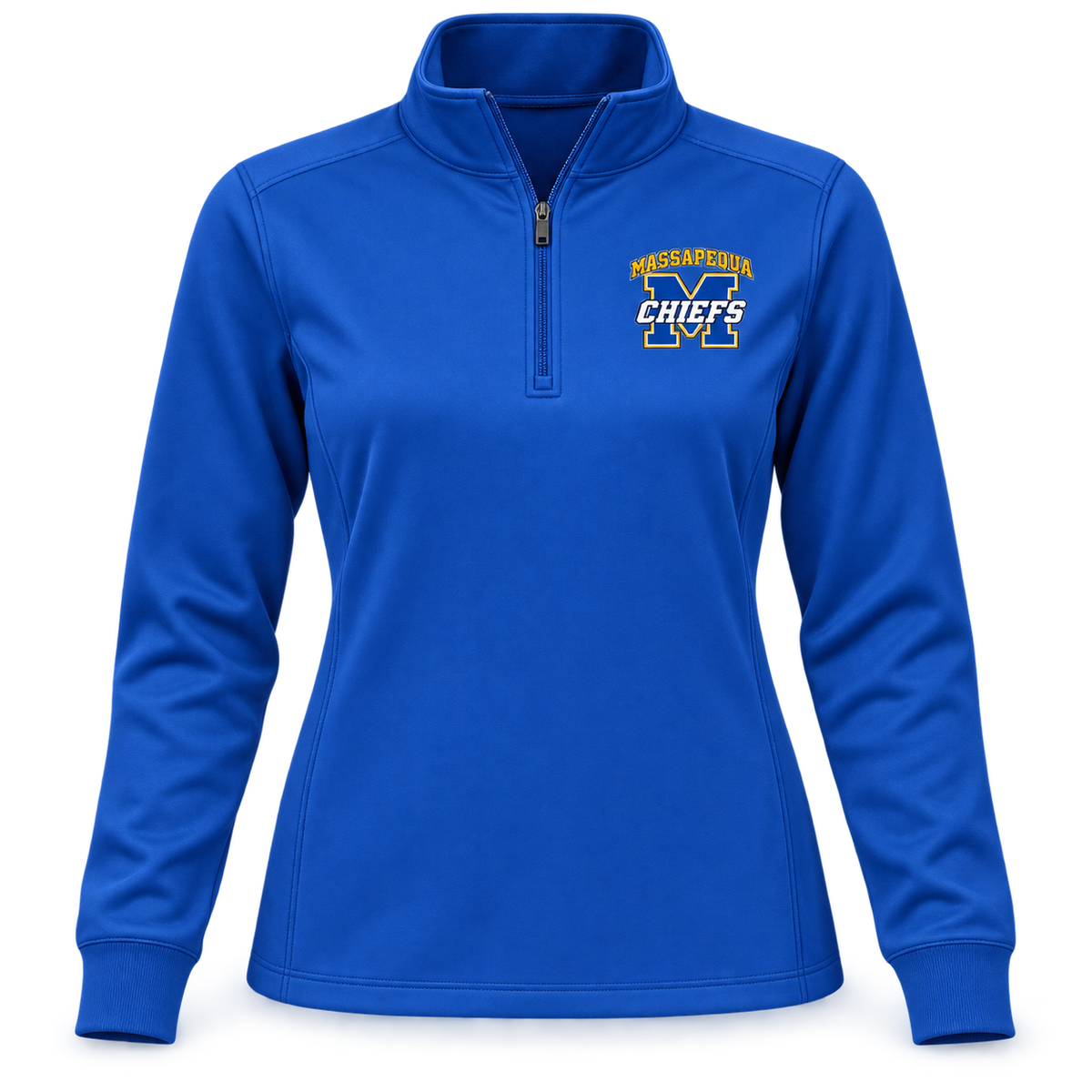 Massapequa Chiefs Women's Varsity M Quarter-Zip — Royal Blue